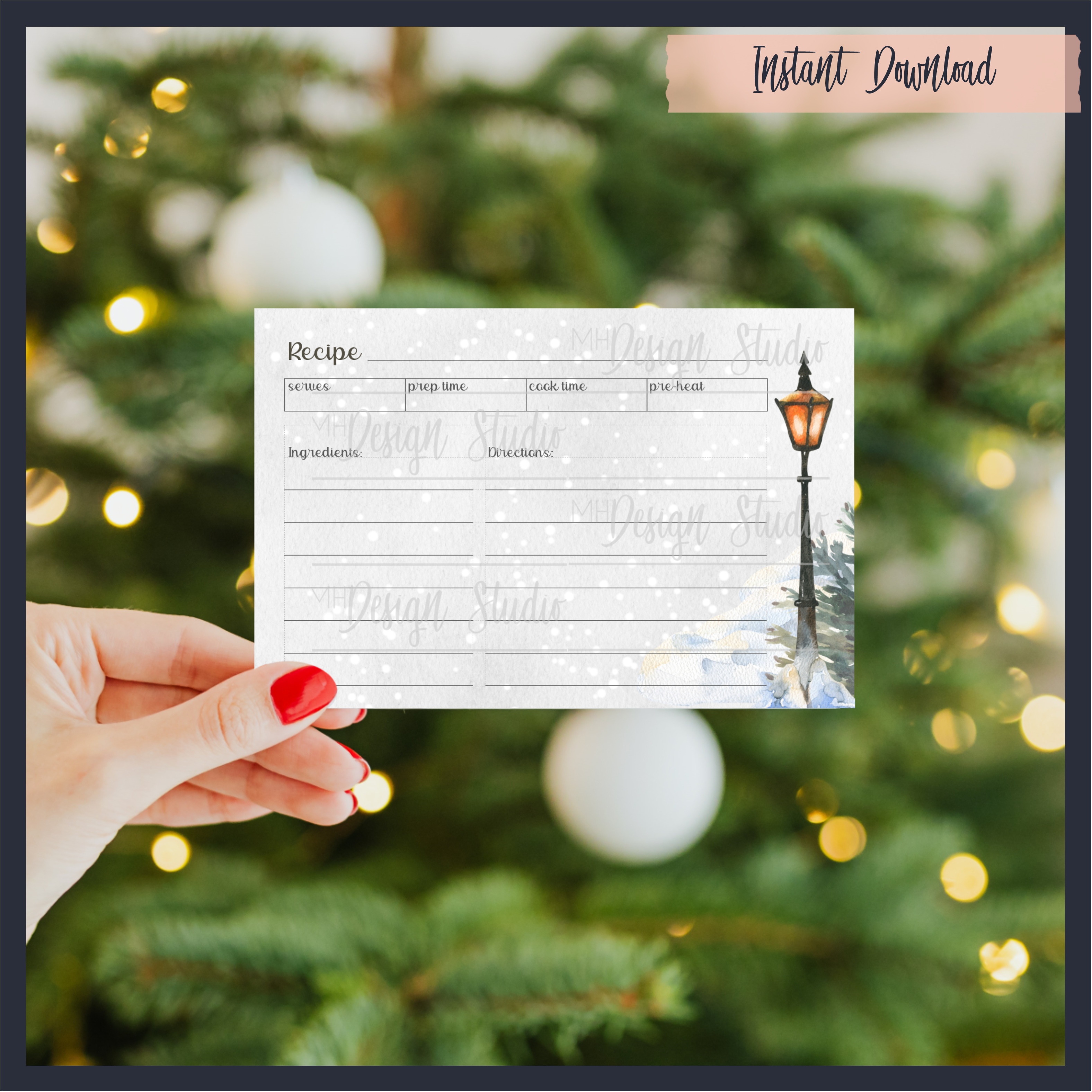 Winter Night Recipe Cards